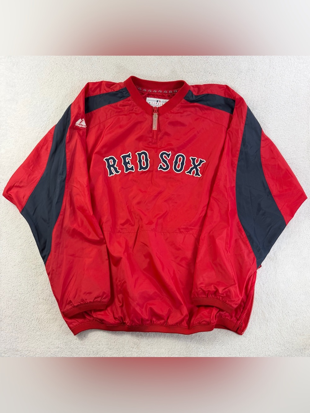 Vintage Majestic Boston Red Sox XL Quarter Zip Windbreaker MLB Jacket